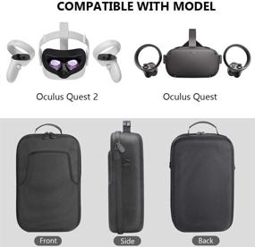 img 3 attached to 🎒 Esimen Fashion Travel Case for Oculus Quest 2 & Quest 1 - Elite Strap Grip Link Cable Accessories Storage Bag (Black)