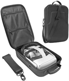 img 4 attached to 🎒 Esimen Fashion Travel Case for Oculus Quest 2 & Quest 1 - Elite Strap Grip Link Cable Accessories Storage Bag (Black)
