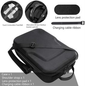 img 2 attached to 🎒 Esimen Fashion Travel Case for Oculus Quest 2 & Quest 1 - Elite Strap Grip Link Cable Accessories Storage Bag (Black)