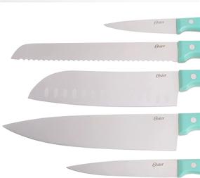 img 3 attached to Enhance Your Cooking Experience with the Oster Evansville 14 Piece Cutlery Set, Stainless Steel with Turquoise Handles