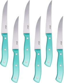 img 2 attached to Enhance Your Cooking Experience with the Oster Evansville 14 Piece Cutlery Set, Stainless Steel with Turquoise Handles