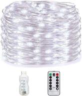 🧚 jikkit usb plug-in fairy lights: remote control timer, twinkling copper wire string lights with adjustable frequency - 8 modes, 33ft 100 led for christmas bedroom indoor decoration in white логотип