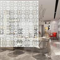 🏮 bmidrut 12pcs/set hanging room divider white diy panel screens partition wall dividers room decorative - complete with all accessories (11.4x11.4 inch m3) logo