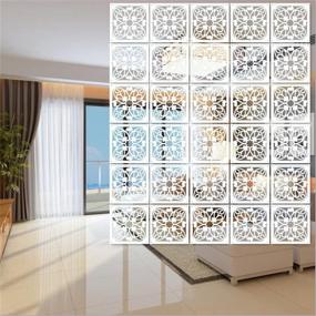 img 3 attached to 🏮 BMIDRUT 12Pcs/Set Hanging Room Divider White DIY Panel Screens Partition Wall Dividers Room Decorative - Complete with All Accessories (11.4x11.4 Inch M3)