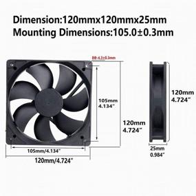 img 3 attached to 🖥️ Wathai 120mm x 25mm FG 12V 3Pin DC Computer Case Fan for CPU Cooling with Metal Finger Guard Grill