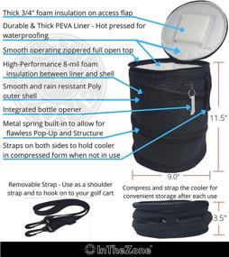 img 3 attached to 🏌️ Golf Cart Cooler Bag for Golf Cart and Push Cart - Convenient Collapsible Design - Portable Personal Cooler for Golf, Beach, Camping, Tailgating, Vacation, and Travel - Ideal for Cart Baskets or Fenders