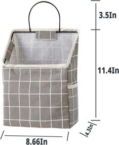 img 3 attached to 🗄️ Versatile 2 Pack Wall Hanging Storage Bag: Closet & Dormitory Organizer for Pocket Storage, Linen Cotton Containers for Bathroom & Bedroom