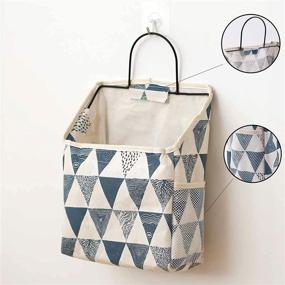 img 2 attached to 🗄️ Versatile 2 Pack Wall Hanging Storage Bag: Closet & Dormitory Organizer for Pocket Storage, Linen Cotton Containers for Bathroom & Bedroom