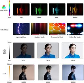 img 3 attached to 📷 Универсальный портативный цветной видео-световой посох для фотографии, видеозаписи и TikTok - водонепроницаемый, 3000-6000K светодиодная трубка, модель P200 с приложением и пультом дистанционного управления, магнитным креплением, встроенным аккумулятором на 4000 мАч.