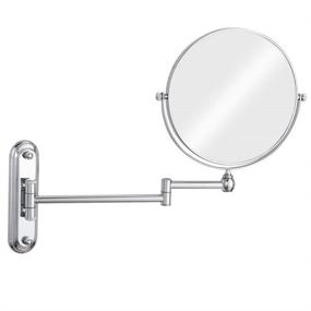 img 4 attached to 🔍✨ GURUN 8 Inch Wall Mounted Bronze Magnifying Makeup Mirror with 10X Magnification and Chrome Finish - M1207 (8'',10X)