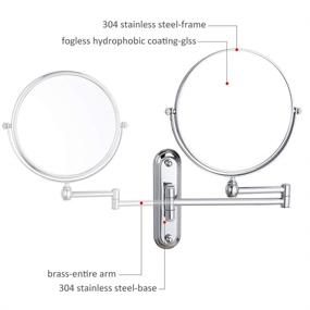 img 2 attached to 🔍✨ GURUN 8 Inch Wall Mounted Bronze Magnifying Makeup Mirror with 10X Magnification and Chrome Finish - M1207 (8'',10X)