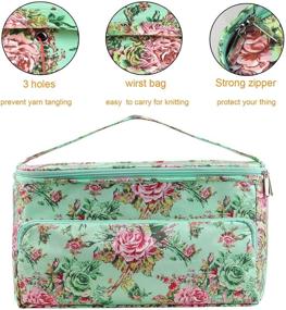 img 1 attached to 🧶 Large Size Knitting Bag by Weabetfu - Yarn Storage Tote with Zipper Closure, Pocket, and Cuboid Design for Organizing Knitting Needles, Crochet Hooks, and Project Accessories - Easy to Carry (Up to 14 Inch)