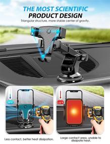 img 1 attached to 📱 Upgraded 2-Pack Car Phone Holder Mount with Stronger Suction Cup - fotwen Universal Car Phone Holder for Dashboard Windshield & Air Vent, Compatible with iPhone Android Cell Phones 4-7''