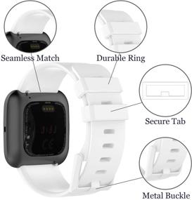 img 1 attached to KingAcc Silicone Bands Compatible With Fitbit Versa 2 /Fitbit Versa /Fitbit Versa Lite SE With Metal Buckle For Women Men