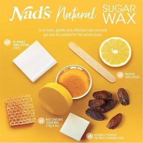 img 3 attached to 🌸 Nad's Sugar Wax Kit: Effective At-Home Hair Removal for Women - Body+Face Wax - All Skin Types - 6 Oz Sugar Wax, Cleansing Soap, Wooden Spatula, Re-Usable Cotton Strips Included