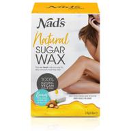 🌸 nad's sugar wax kit: effective at-home hair removal for women - body+face wax - all skin types - 6 oz sugar wax, cleansing soap, wooden spatula, re-usable cotton strips included logo