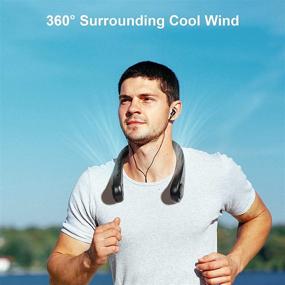 img 3 attached to 💨 Bladeless Neckband Fan, Hands-Free Portable Neck Fan with 3 Speeds, USB Rechargeable Mini Fan, Hanging Cooling Fan for Indoor and Outdoor Use (Black)