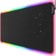 🖱️ psitek rgb гейминг мышь пэд 36x16 дюймов xxxl большая клавиатурная led мауспад: премиум водонепроницаемая тканевая поверхность, оптимизированная для точности, прочные сшитые края логотип