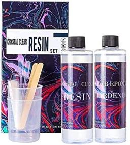 img 1 attached to 🎨 16OZ Crystal Clear Epoxy Resin Kit for DIY Art, Craft, Jewelry Making | River Tables, Bonus Gloves | Easy Cast Resin Kit for Beginners | Includes 2 Sticks, 2 Graduated Cups, 2 Pairs Gloves