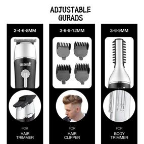 img 1 attached to 💈 CEENWES Waterproof 5-in-1 Man's Grooming Kit - Upgraded Hair Clippers, Professional Beard Trimmer, Dual Shaver, Rechargeable Body Trimmer, Nose Hair Trimmer - Cordless Precision Trimmer