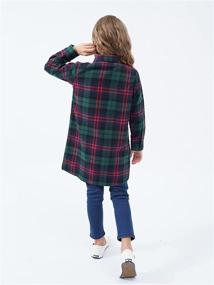 img 2 attached to Black Girls' Flannel Shirt with Sleeve Buttons – Clothing, Tops, Tees & Blouses