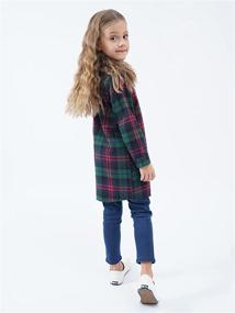 img 1 attached to Black Girls' Flannel Shirt with Sleeve Buttons – Clothing, Tops, Tees & Blouses