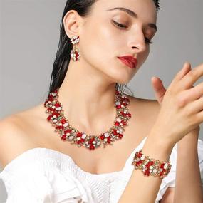 img 3 attached to Набор ожерелий винтажного стиля Flyonce для женщин - крупные яркие колье - модные ювелирные изделия