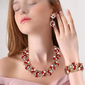 img 1 attached to Набор ожерелий винтажного стиля Flyonce для женщин - крупные яркие колье - модные ювелирные изделия