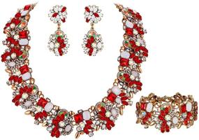 img 4 attached to Набор ожерелий винтажного стиля Flyonce для женщин - крупные яркие колье - модные ювелирные изделия