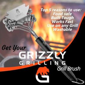 img 3 attached to 🔥 Grizzly Grilling Grill Brush and Scraper - Bristle-Free Stainless Steel BBQ Cleaning Tool - No-Wire Scrubber Ideal for Gas/Charcoal/Porcelain Grill Grates - Safe Barbecue Accessories