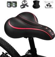 karetto bike seat - wide memory foam waterproof padded saddle for men and women | soft bicycle cushion with dual shock absorbing rubber balls | universal fit for indoor and outdoor bikes logo