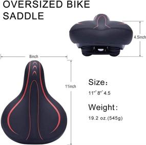 img 3 attached to Karetto Bike Seat - Wide Memory Foam Waterproof Padded Saddle for Men and Women | Soft Bicycle Cushion with Dual Shock Absorbing Rubber Balls | Universal Fit for Indoor and Outdoor Bikes