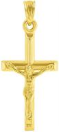 🕊️ small cross crucifix pendant in 14k yellow gold - simplistic and timeless design logo