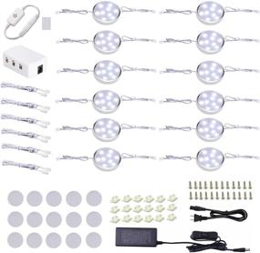 img 4 attached to 🔆 12 Pack of Dimmable 12V LED Puck Lights for Kitchen Counter, Closet, Cupboard, Bookcase Display - Daywhite