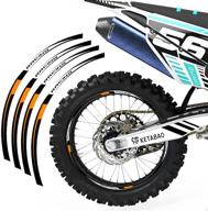 ketabao mx bike rim tape r02 decals stickers protector 21 18 inch compatible with crf250 f l crf250rx crf250x (orange) logo