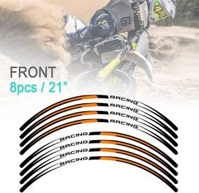 img 1 attached to KETABAO MX Bike Rim Tape R02 Decals Stickers Protector 21 18 Inch Compatible With CRF250 F L CRF250RX CRF250X (Orange)