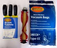 🧹 envirocare replacement micro filtration vacuum cleaner bags for oreck cc and xl uprights: includes 1 brush roller, 3 belts, and 8 scent tablets логотип