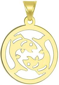 img 2 attached to Yellow Dainty Pisces Cut Out Pendant