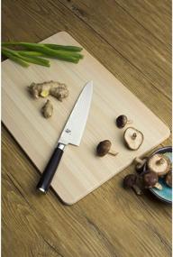 img 3 attached to Нож для кухни Shun Cutlery Classic 7 дюймов: универсальный нож для профессионального приготовления; сердцевина из VG-MAX, 68 слоев Дамасской кладки; идеально подходит для мяса, фруктов и овощей.