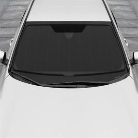img 2 attached to 🌞 Jumbo Accordion Folding Sunshade for Car Truck SUV - Motor Trend Front Windshield Sun Visor Protector - Blocks UV Rays - Keep Vehicle Cool - 66 x 27 Inch