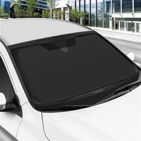 img 1 attached to 🌞 Jumbo Accordion Folding Sunshade for Car Truck SUV - Motor Trend Front Windshield Sun Visor Protector - Blocks UV Rays - Keep Vehicle Cool - 66 x 27 Inch