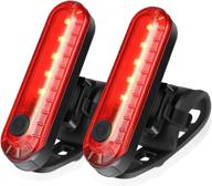 🚴 victagen usb rechargeable led bike tail light 2 pack: stay safe with powerful lithium battery, versatile cycling rear light for bikes and helmets logo