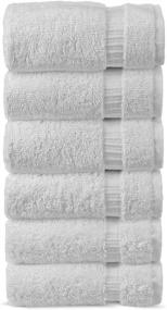 img 3 attached to Chakir Turkish Linens Luxury Hotel Spa Hand Towels - 100% Premium Cotton, 16x30 inches, Set of 6 in White - HC-WC-GRY-ST-2-Parent