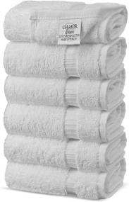 img 2 attached to Chakir Turkish Linens Luxury Hotel Spa Hand Towels - 100% Premium Cotton, 16x30 inches, Set of 6 in White - HC-WC-GRY-ST-2-Parent