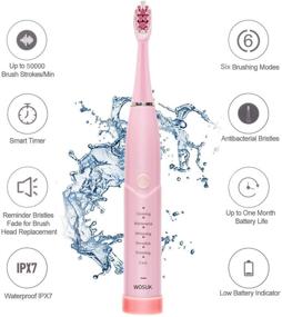 img 3 attached to 🦷 Sonic Electric Toothbrush for Kids and Adults by CIVIE -6 Modes, 2 Min Timer, Travel Portable Ultrasonic Toothbrush with 4 Brush Heads, USB Charging, Power Whitening - AutoToothbrush