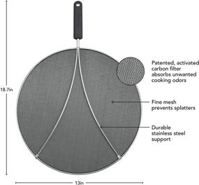 img 1 attached to KitchenAid Gourmet 13-Inch Black Odor Absorbing Splatter Screen: Say Goodbye to Kitchen Odors!