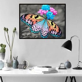 img 2 attached to Painting Butterfly Embroidery Rhinestone Gift15 7X11 8In