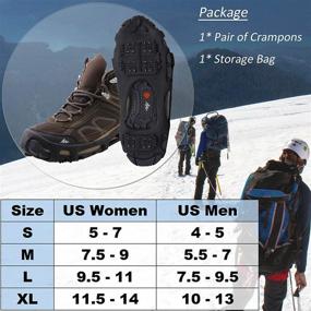 img 1 attached to ❄️ Ice Cleats Snow Traction Crampons for Men and Women - Anti-Slip Spikes for Walking on Snow and Ice, Winter Outdoor Gear for Hiking, Snow Boots, and Shoes