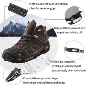 img 3 attached to ❄️ Ice Cleats Snow Traction Crampons for Men and Women - Anti-Slip Spikes for Walking on Snow and Ice, Winter Outdoor Gear for Hiking, Snow Boots, and Shoes