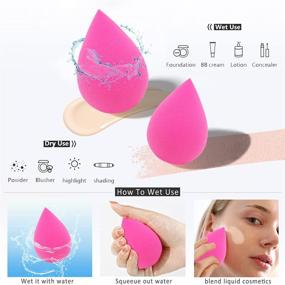 img 3 attached to 🧽 Ultimate 6-Piece Makeup Blender Sponge Set - Achieve Flawless Foundation Blending for Liquid, Cream, and Powder Makeup with Super Soft Latex Free Sponges